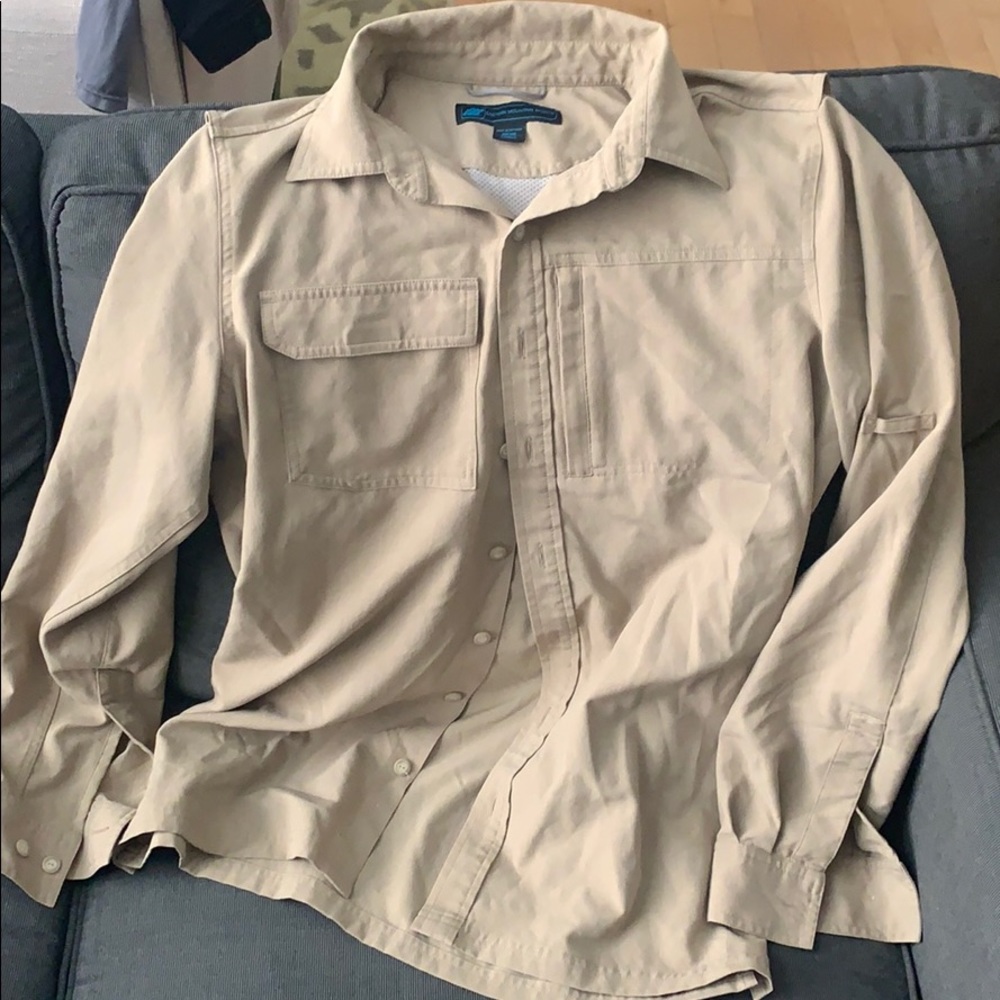 EMS tan long sleeve shirt. Mens S. Mesh inside